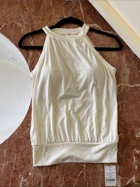 OGL Cream Halter-Style Tank Top